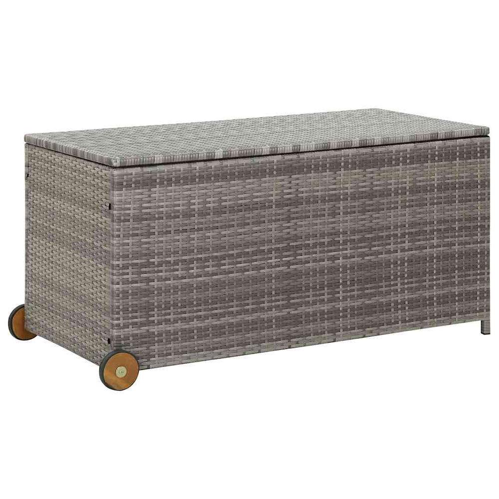 vidaXL Garden Cushion Box Light Grey 120x65x61 cm Poly Rattan