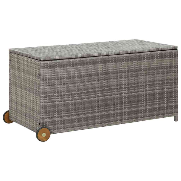 vidaXL Garden Cushion Box Light Grey 120x65x61 cm Poly Rattan