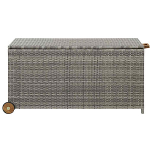 vidaXL Garden Cushion Box Light Grey 120x65x61 cm Poly Rattan
