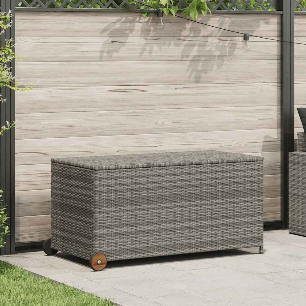 vidaXL Garden Cushion Box Light Grey 120x65x61 cm Poly Rattan