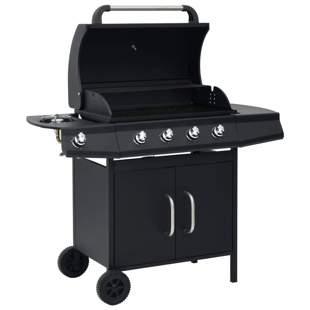 vidaXL Gas Barbecue 4+1 Burners Black Steel