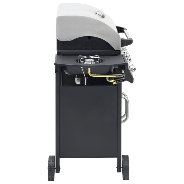 vidaXL Gas Grill 4+1 Burners Black and Silver Steel & Stainless Steel