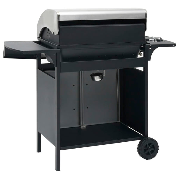 vidaXL Gas Grill 4+1 Burners Black and Silver Steel & Stainless Steel