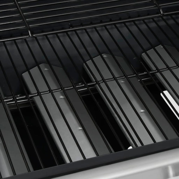 vidaXL Gas Grill 4+1 Burners Black and Silver Steel & Stainless Steel