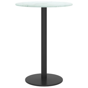 vidaXL Tabletop White Ø30x0.8 cm Tempered Glass Marble Look