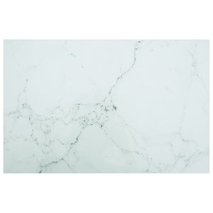 vidaXL Table Top White 100x62 cm 8 mm Tempered Glass Marble Look