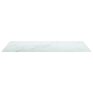 vidaXL Table Top White 100x62 cm 8 mm Tempered Glass Marble Look