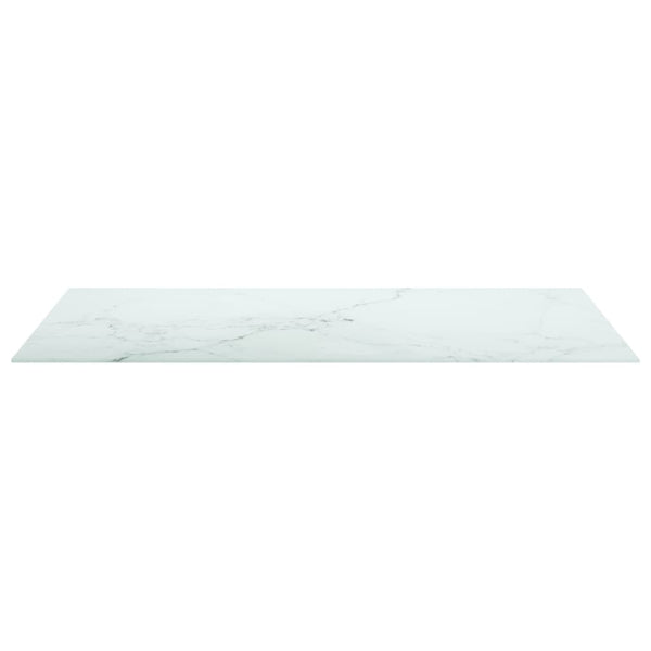vidaXL Table Top White 100x62 cm 8 mm Tempered Glass Marble Look