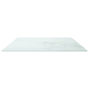 vidaXL Table Top White 100x62 cm 8 mm Tempered Glass Marble Look