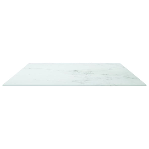 vidaXL Table Top White 100x62 cm 8 mm Tempered Glass Marble Look