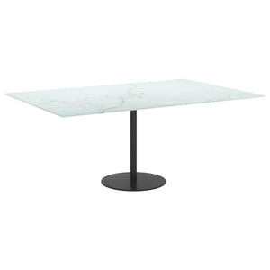 vidaXL Table Top White 100x62 cm 8 mm Tempered Glass Marble Look