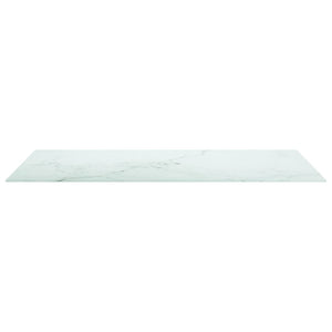 vidaXL Tabletop White 120x65 cm 8 mm Tempered Glass Marble Look