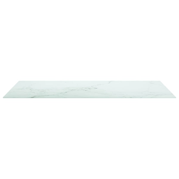 vidaXL Tabletop White 120x65 cm 8 mm Tempered Glass Marble Look