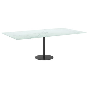 vidaXL Tabletop White 120x65 cm 8 mm Tempered Glass Marble Look