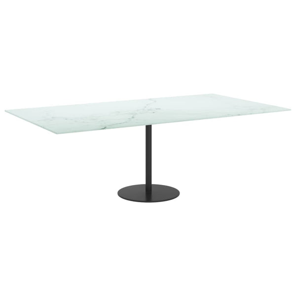 vidaXL Tabletop White 120x65 cm 8 mm Tempered Glass Marble Look