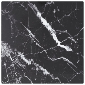 vidaXL Tabletop Black 30x30 cm 6 mm Tempered Glass Marble Look