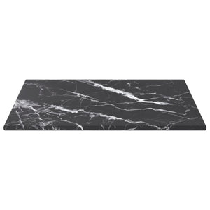 vidaXL Tabletop Black 30x30 cm 6 mm Tempered Glass Marble Look