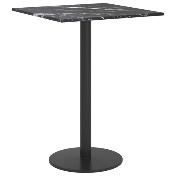 vidaXL Tabletop Black 30x30 cm 6 mm Tempered Glass Marble Look