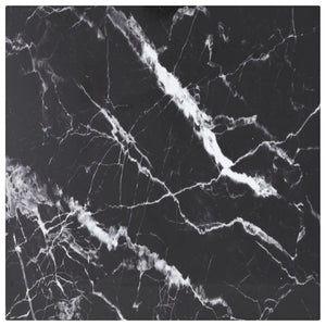 vidaXL Tabletop Black 40x40 cm 6 mm Tempered Glass Marble Look
