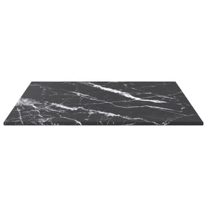 vidaXL Tabletop Black 40x40 cm 6 mm Tempered Glass Marble Look