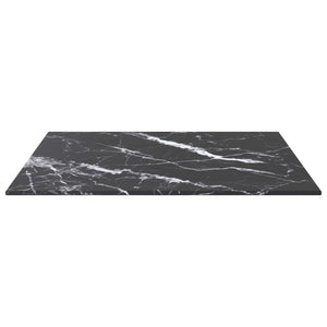 vidaXL Tabletop Black 50x50 cm 6 mm Tempered Glass in Marble Look