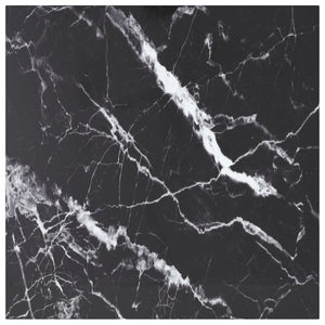 vidaXL Tabletop Black 60x60 cm 6 mm Tempered Glass Marble Look