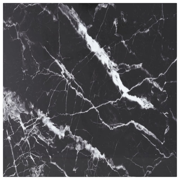 vidaXL Tabletop Black 80x80 cm 6 mm Tempered Glass Marble Look