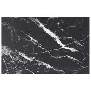vidaXL Tabletop Black 100x62 cm 8 mm Tempered Glass Marble Look