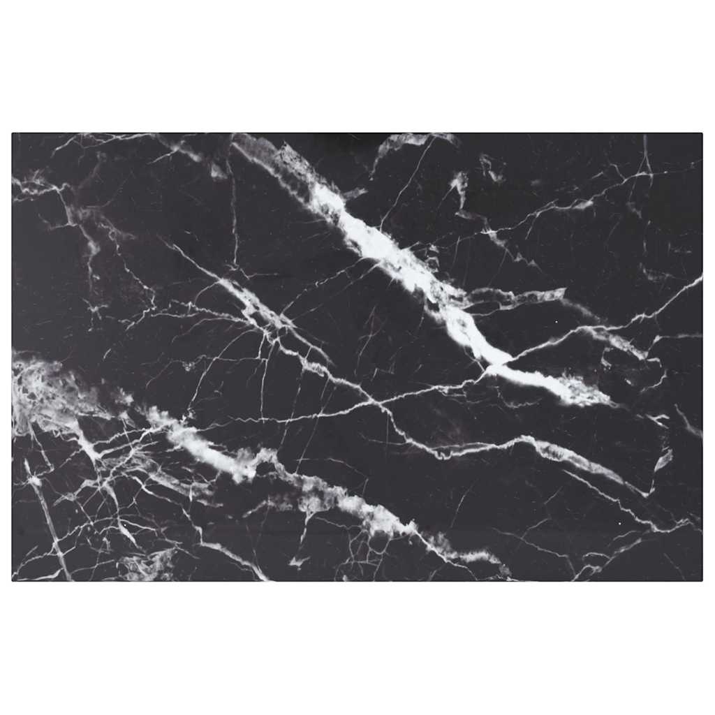 vidaXL Tabletop Black 100x62 cm 8 mm Tempered Glass Marble Look