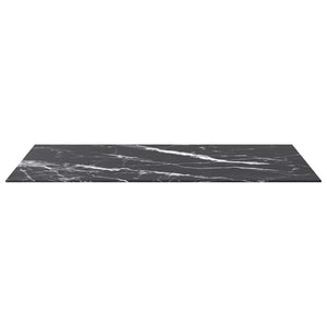 vidaXL Tabletop Black 100x62 cm 8 mm Tempered Glass Marble Look