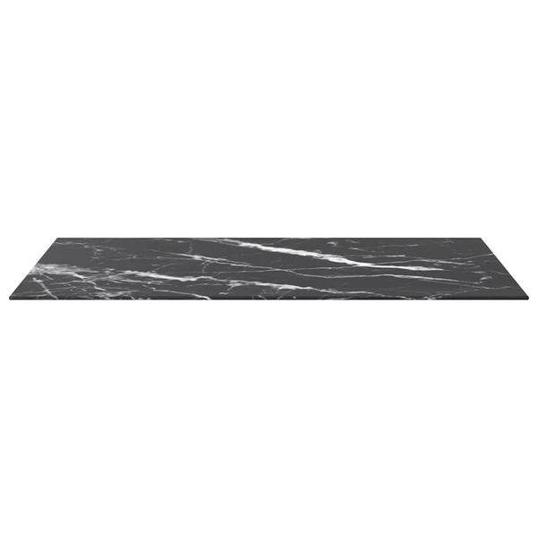 vidaXL Tabletop Black 100x62 cm 8 mm Tempered Glass Marble Look