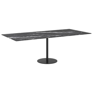 vidaXL Tabletop Black 100x62 cm 8 mm Tempered Glass Marble Look