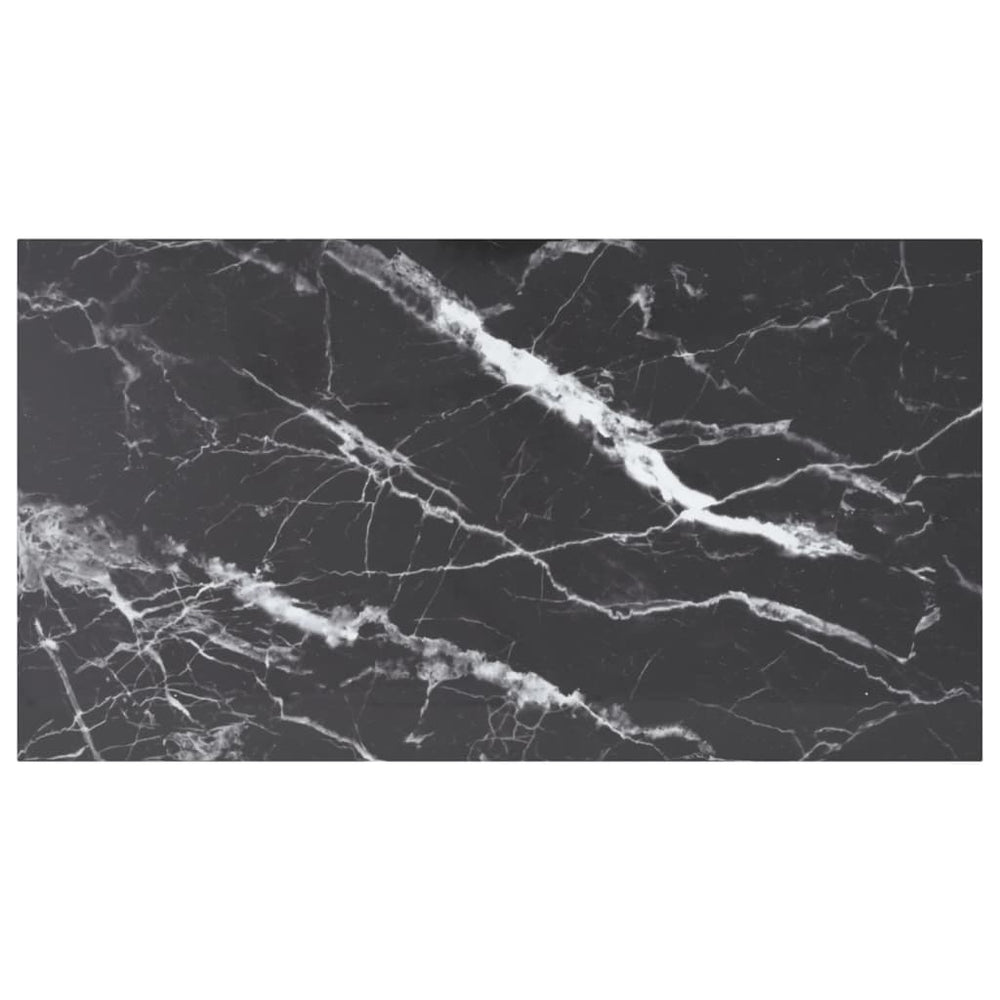 vidaXL Tabletop Black 120x65 cm 8 mm Tempered Glass Marble Look