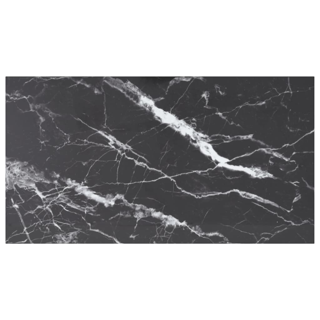 vidaXL Tabletop Black 120x65 cm 8 mm Tempered Glass Marble Look