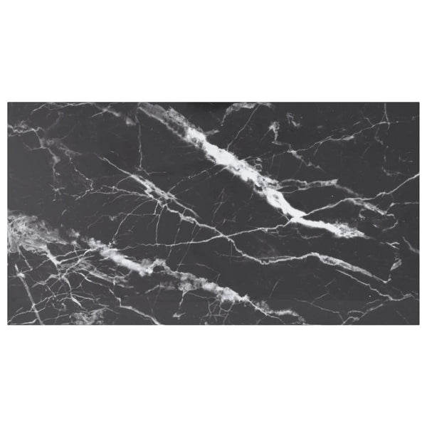 vidaXL Tabletop Black 120x65 cm 8 mm Tempered Glass Marble Look