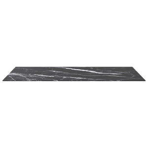 vidaXL Tabletop Black 120x65 cm 8 mm Tempered Glass Marble Look