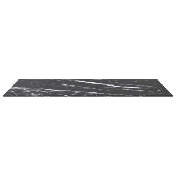 vidaXL Tabletop Black 120x65 cm 8 mm Tempered Glass Marble Look