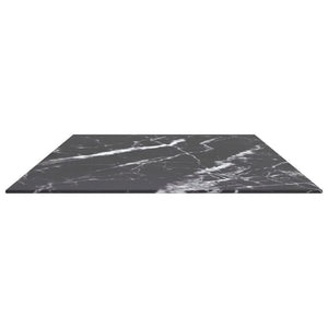 vidaXL Tabletop Black 120x65 cm 8 mm Tempered Glass Marble Look
