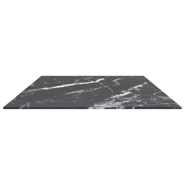 vidaXL Tabletop Black 120x65 cm 8 mm Tempered Glass Marble Look