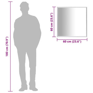 vidaXL Silver Mirror 60x60 cm