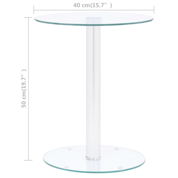 vidaXL Coffee Table Transparent 40 cm Toughened Glass