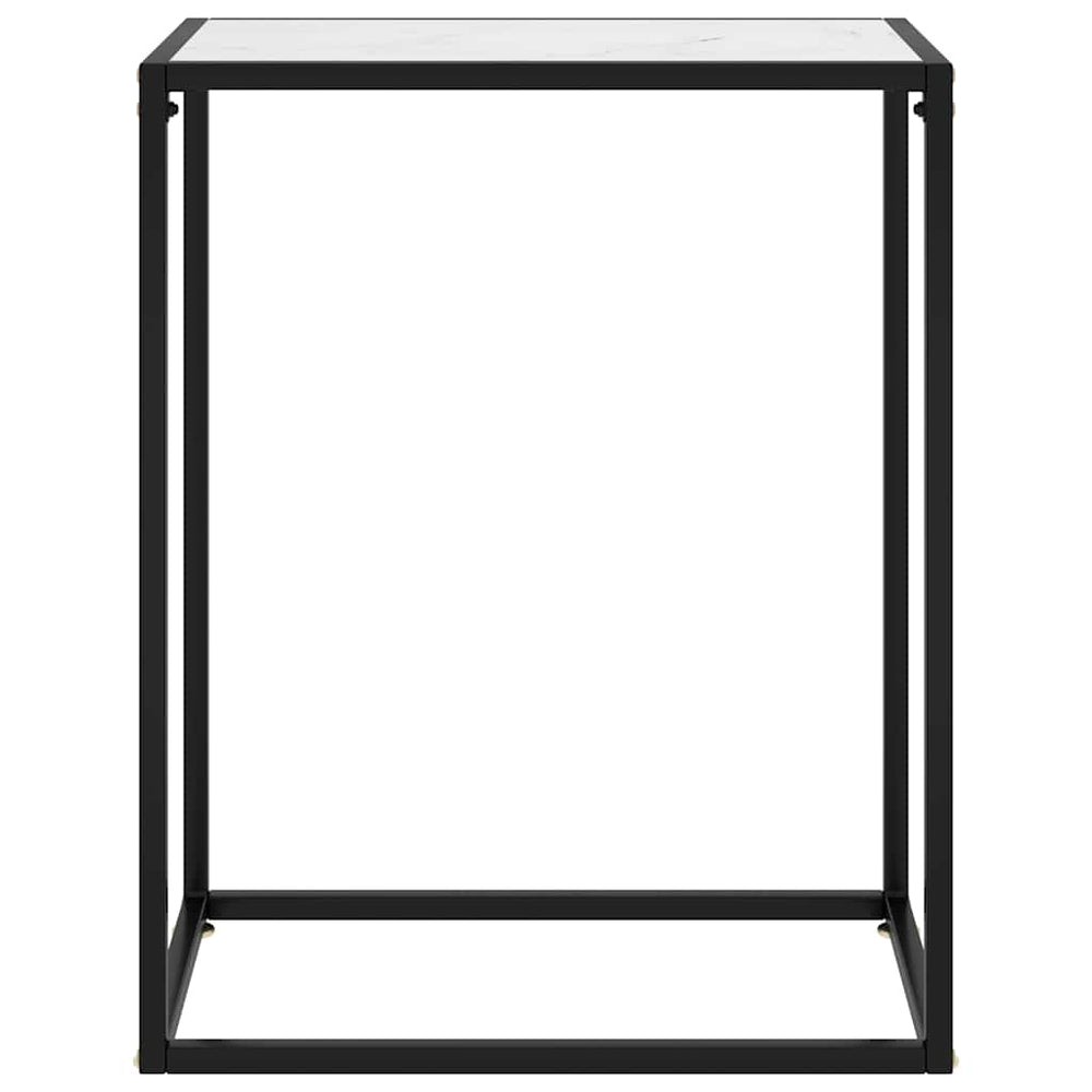 vidaXL Console Table White 60x35x75 cm Tempered Glass