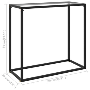 vidaXL Console Table Transparent 80x35x75 cm Tempered Glass