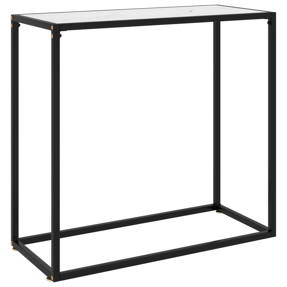 vidaXL Console Table White 80x35x75 cm Tempered Glass