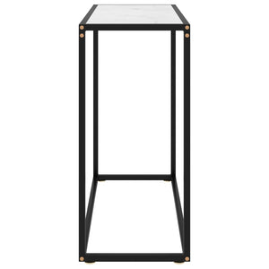 vidaXL Console Table White 80x35x75 cm Tempered Glass