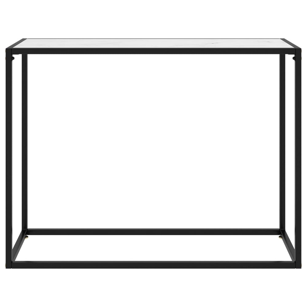 vidaXL Console Table White 100x35x75 cm Tempered Glass