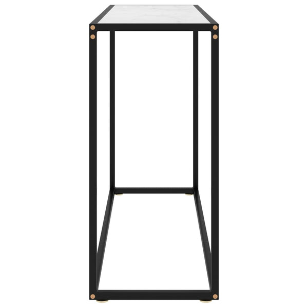 vidaXL Console Table White 100x35x75 cm Tempered Glass