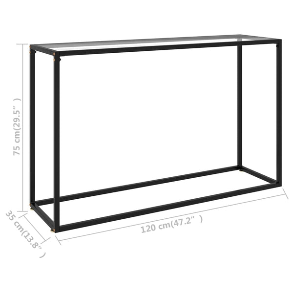 vidaXL Console Table Transparent 120x35x75 cm Tempered Glass