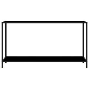 vidaXL Console Table Black 140x35x75 cm Tempered Glass