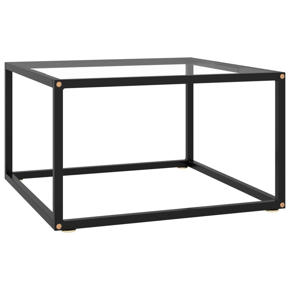 vidaXL Coffee Table Black with Tempered Glass 60x60x35 cm